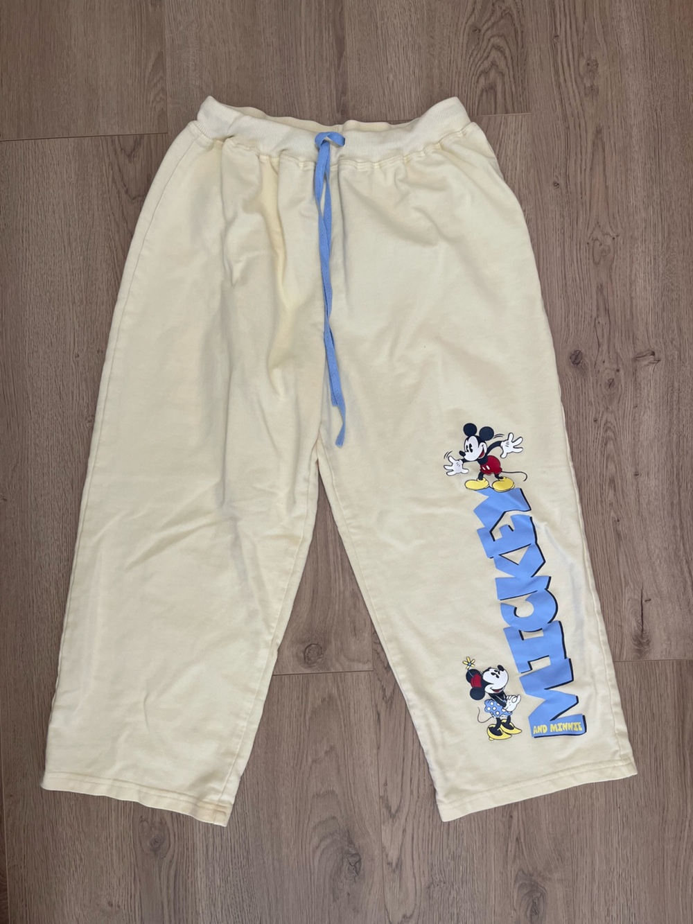 Disney Mickey Butter Yellow lounge Pants with Blue Drawstring (S)